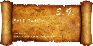 Seif Iván névjegykártya