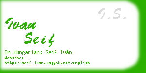 ivan seif business card